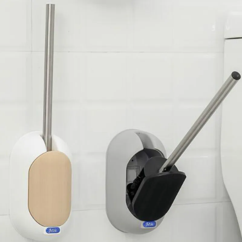 No dead corner wash toilet brush long handle angle soft hair wall-mounted household cleaning kit LB911337 | Обустройство дома