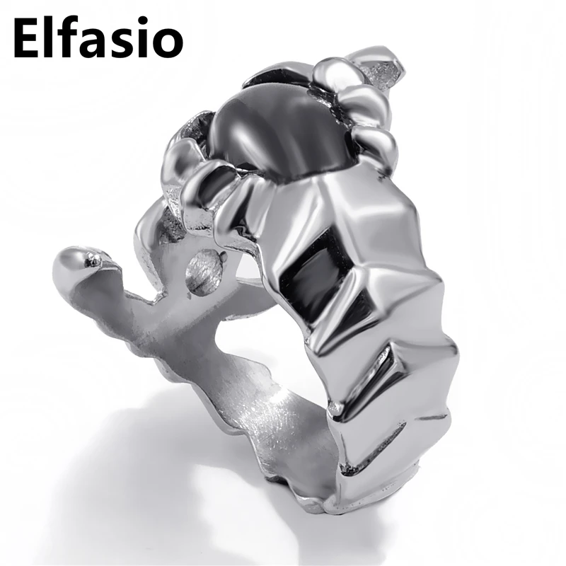 Кольцо байкерское из нержавеющей стали с черным фианитом 8 13|stainless steel biker ring|cubic