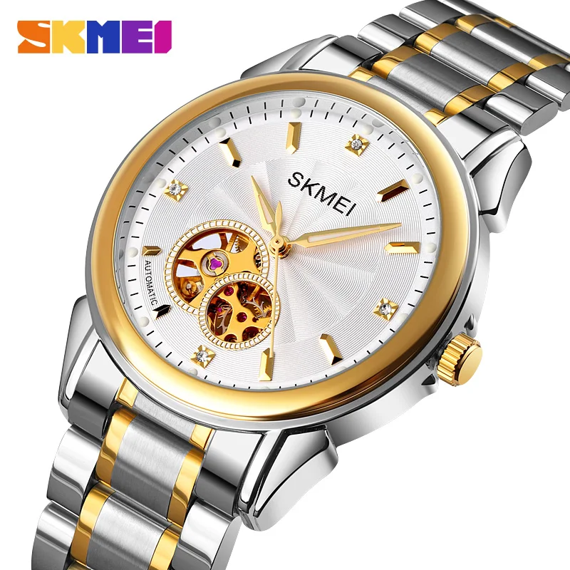 

SKMEI Automatic Mechacial Watch For Men Fashion Hollow Dial Mens Wristwatches Luminous Waterproof Hour Watches reloj hombre