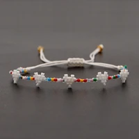 simple bohemian love beaded ethnic couple hand jewelry miyuki rice bead weaving small heart bracelet bracelet with charms