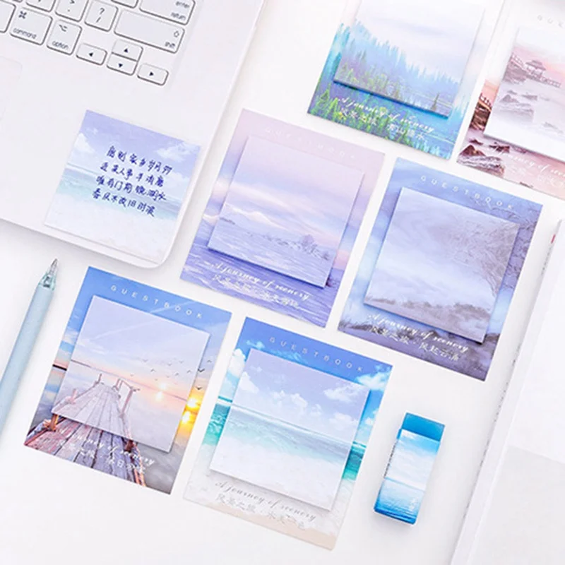 

Creative scenery tour can tear off conveniently N times to paste student notes and stationery
