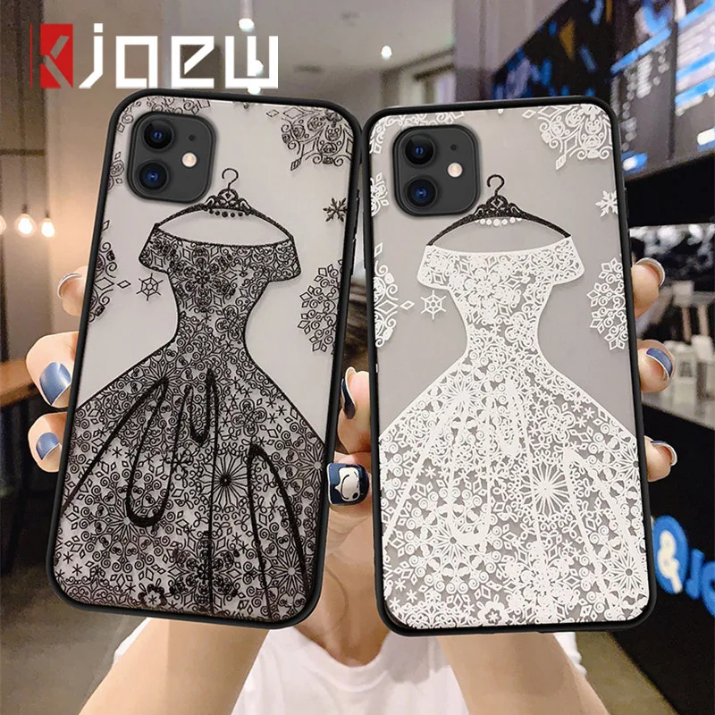 KJOEW Прозрачный чехол для телефона iPhone 11 Pro Max X XR Xs кружевные свадебные платья чехлы