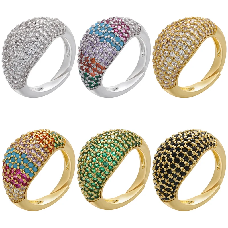 

ZHUKOU 2021 NEW creative gold color Ring For Women rainbow rings women Finger Rings Fashion jewelry wholesale VJ77