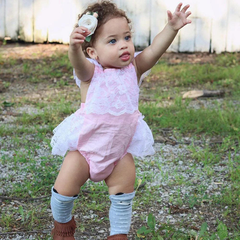 Милый однотонный комбинезон для маленьких девочек с оборками наряды костюм от