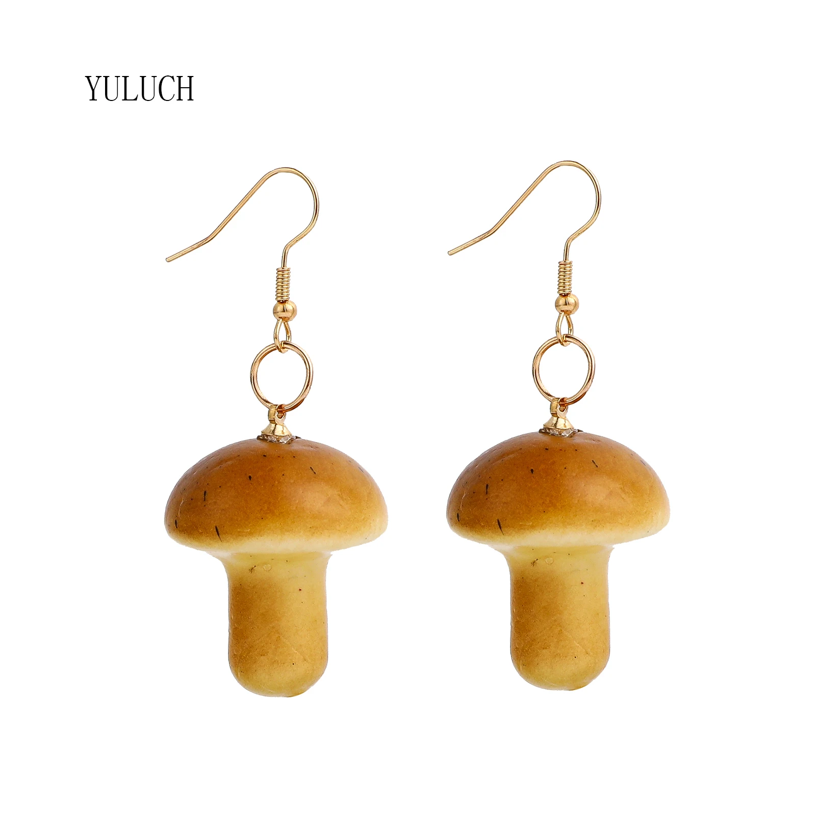 Серьги YULUCH женские с подвеской в виде маленького гриба оригинальный дизайн