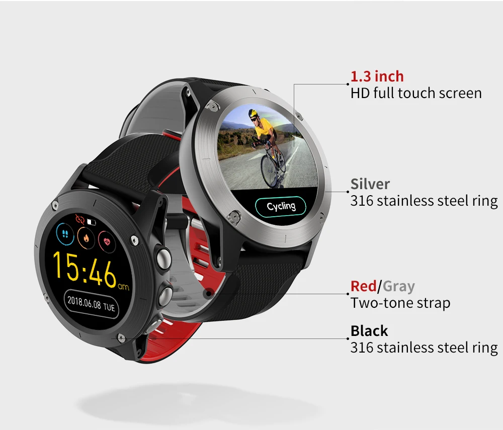 Мужские спортивные водонепроницаемые Смарт часы с пульсометром и сенсорным