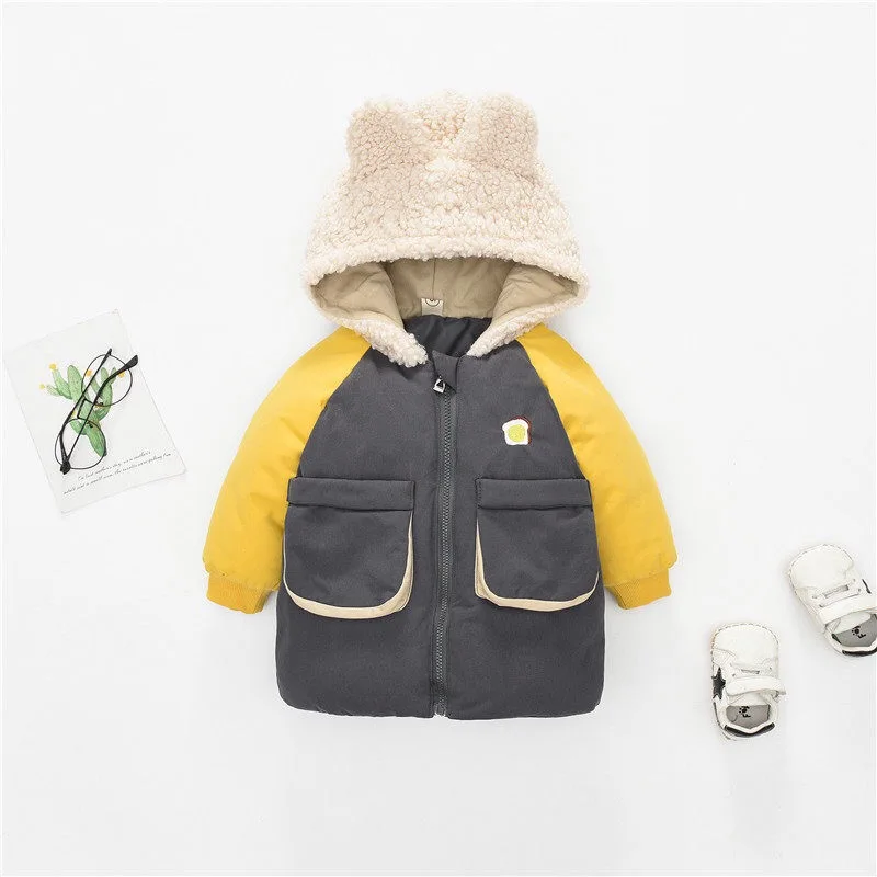 Куртка для маленьких девочек осенне-зимняя куртка пальто теплая верхняя одежда с