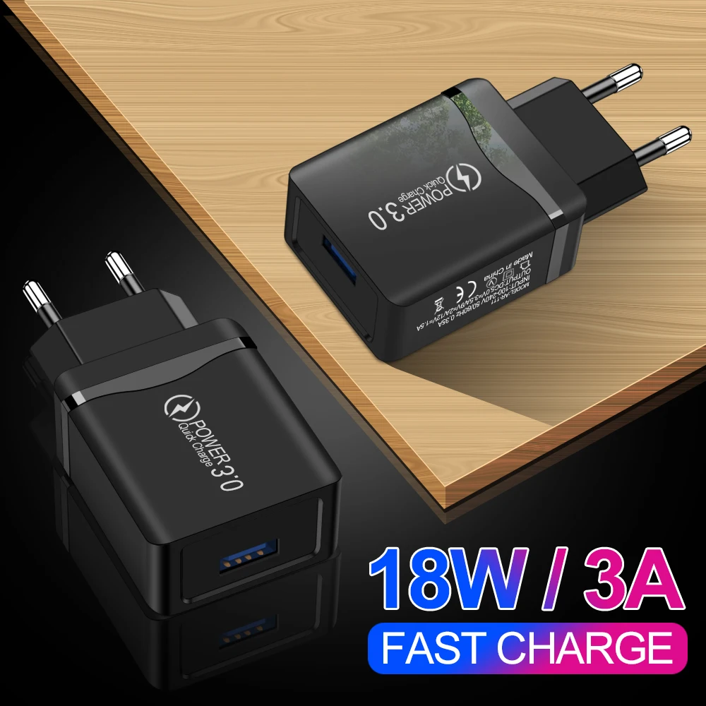 Quick Charge 3 0 USB зарядное устройство EU настенный мобильный телефон адаптер для iPhone 11X7