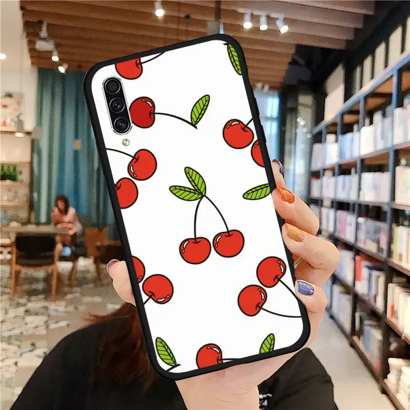 

Pink Cherries Cherry Strawberry Phone Case For Samsung A20 A30 30s A40 A7 2018 J2 J7 prime J4 Plus S5 Note 9 10 Plus