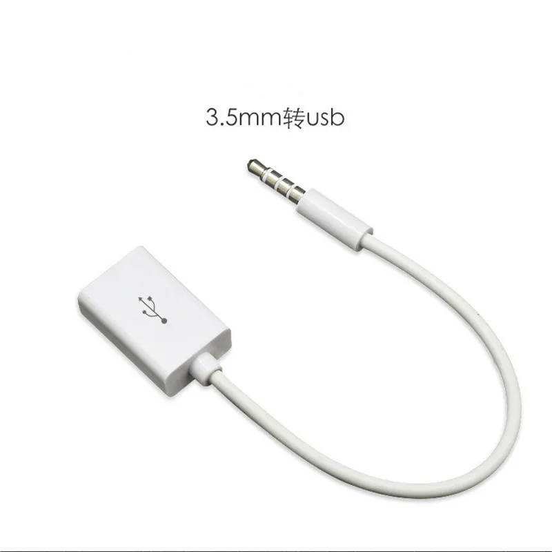 Автомобильный MP3 3,5 мм штекер AUX аудио разъем для USB 2,0 Женский кабель конвертер кабель для наушников Высокое качество ПВХ для автомобиля