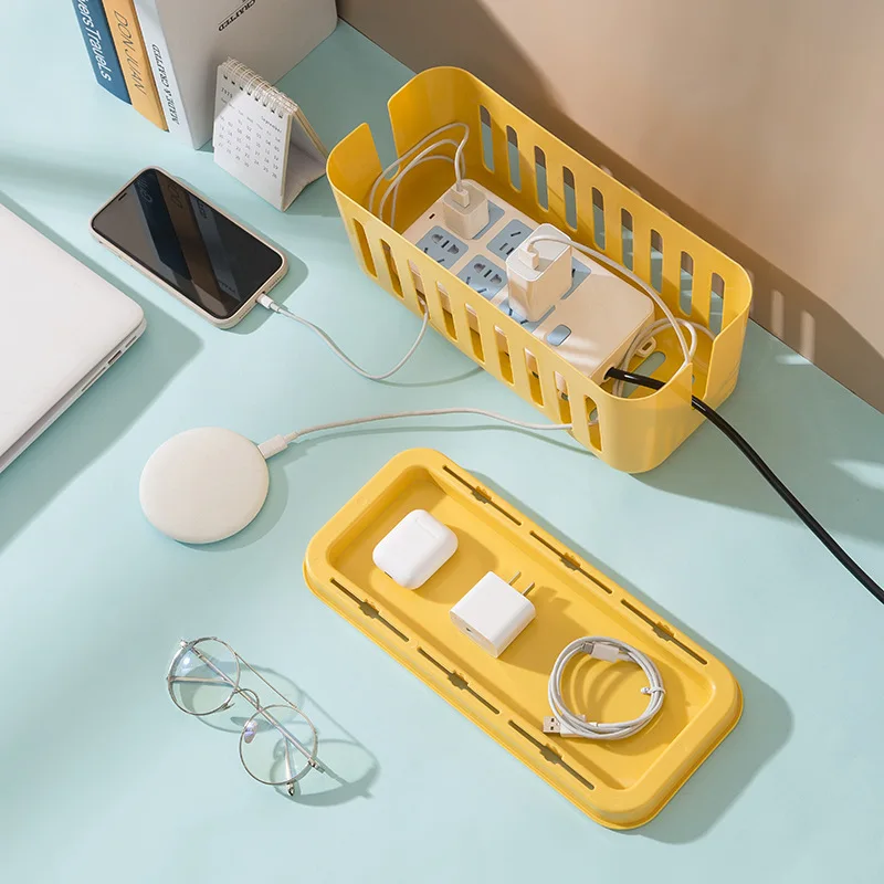 Купить Коробка для хранения кабелей, коробка для хранения проводов, Домашний Настольный сетевой ящик для хранения проводов, пластиковый контейнер...