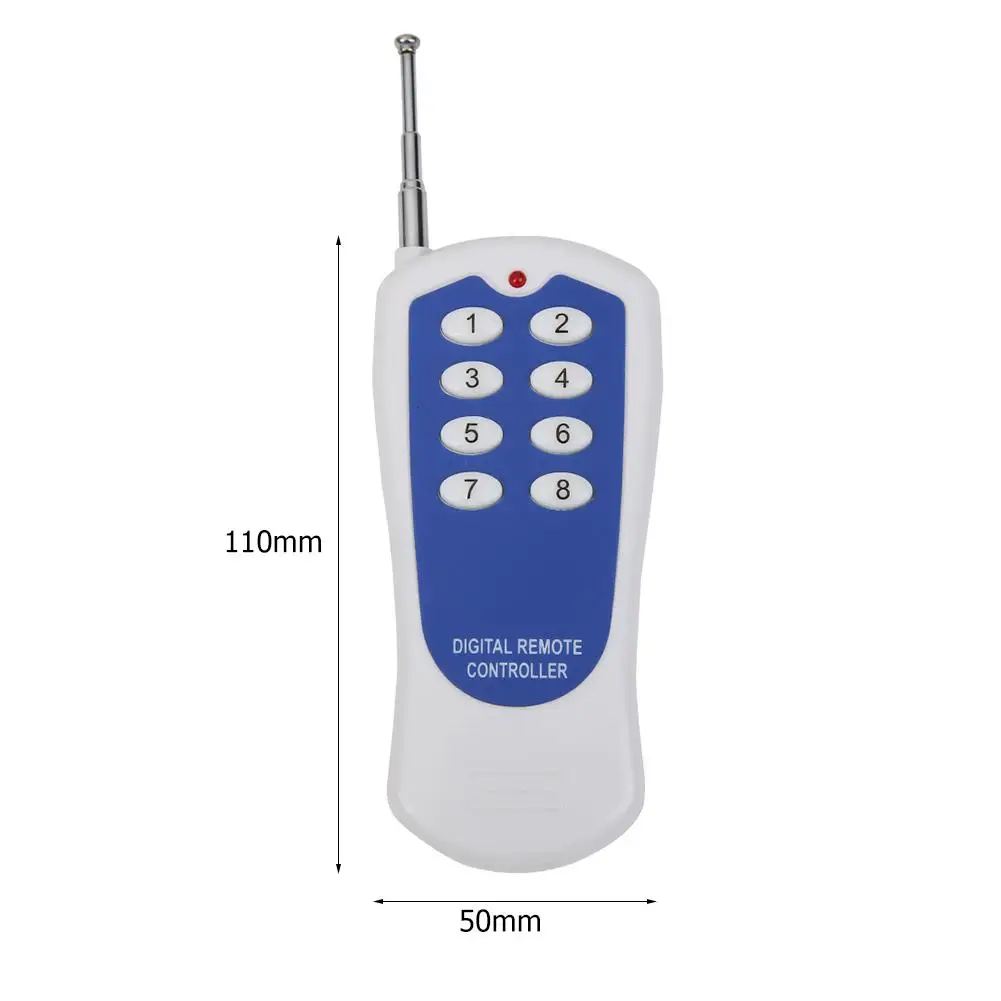 

8 Channel Lamp Digital Remote Controller AC180V-240V50Hz / 60Hz Receiver Wireless Remote Control Switch 12V 23A Battery