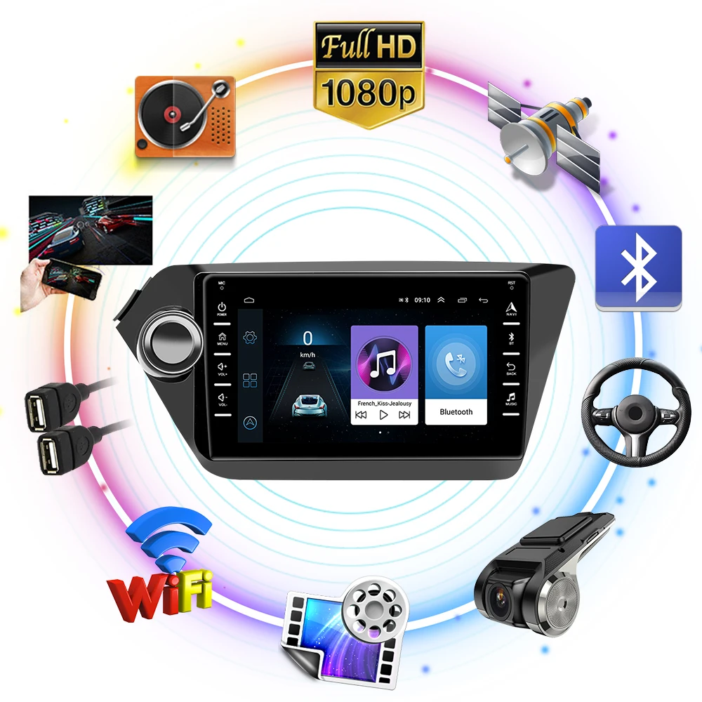 Автомагнитола Leekooluu 2DIN Android 9 GPS-навигация мультимедийный плеер для Kia RIO 3 4 Rio 2010 2011