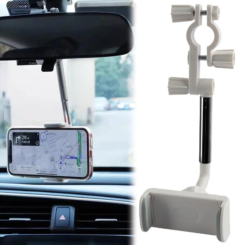 

New Car Rearview Mirror Mount Phone Holder for IPhone 13 12 Xiaomi GPS Seat Smartphone Car Phone Holder Stand Adjustable Support