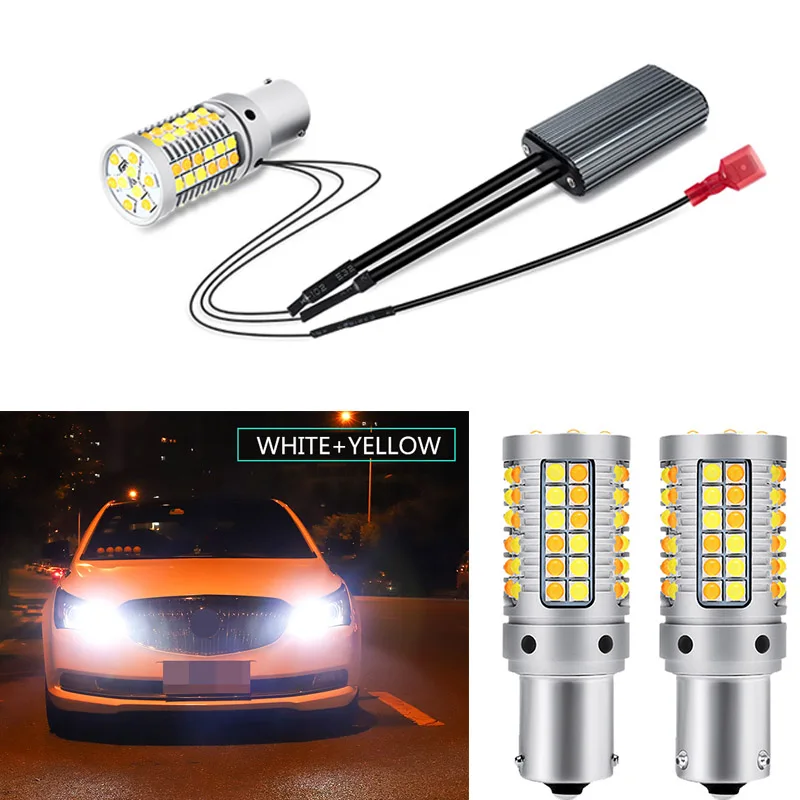 

2pcs Canbus 1156 PY21W BAU15S LED White Amber DRL Daytime Running Lights with Turn Signals Lights DRL For Lexus RX330 2005