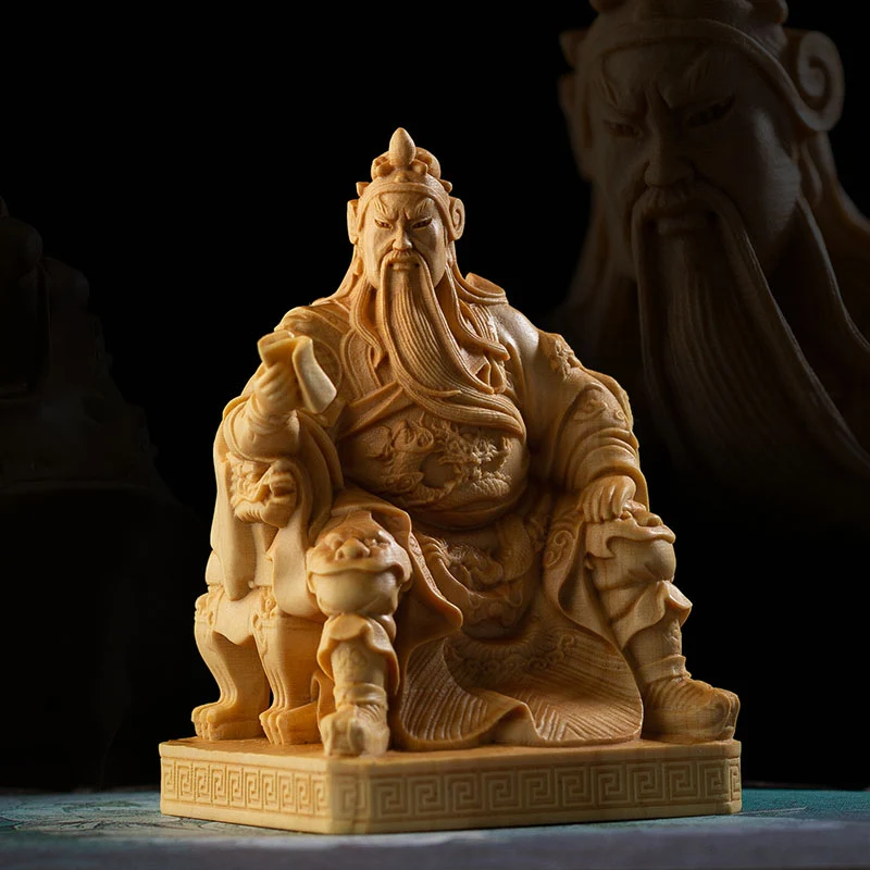 Китайская статуя Гуань Гун три царства Guandi Будды дерево фэн шуй украшения резьба