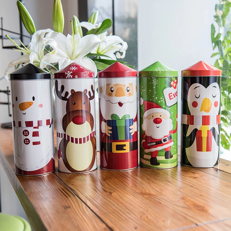 

Creative Large Christmas Tea Tinplate Storage Box Candy Snack Storage Sealed Jar Home Coffee Bean Metal Storage Containers