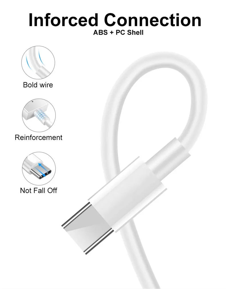 3 м usb type C кабель для быстрой зарядки для samsung S9 S8 Note9 8 Xiaomi Redmi Note 7 9T 7A k20 huawei P30 Lite mate 20 pro
