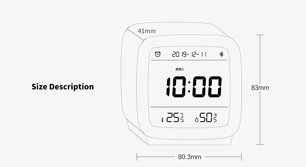 CGD1 Мини Многофункциональный Bluetooth будильник Температура/Влажность монитор