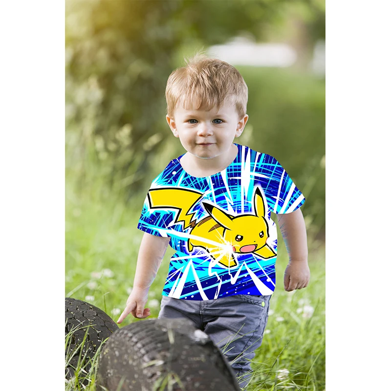 

2021 Fun Cartoon Boy T-Shirt Fashion Print Unisex T-Shirt Short Sleeve Baby Girl T-Shirt Children 3D Clothes
