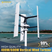 big sale vertical wind turbine generator 400w 600w 12v 24v 48v with controller on grid inverter 3 phase with 3 blades home use