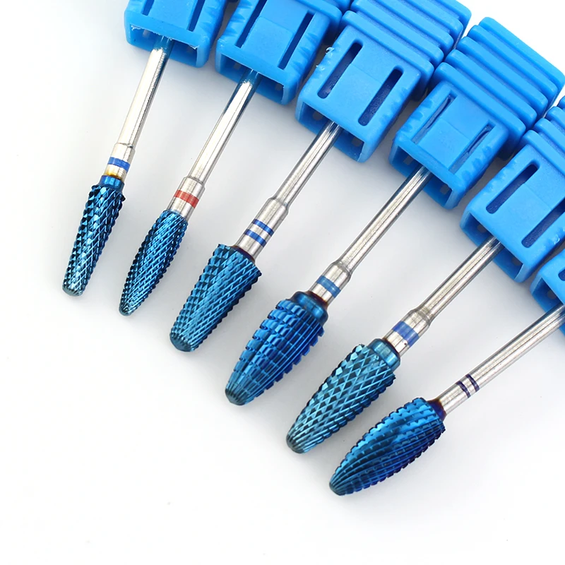 11 типов синего карбида вольфрама сверло для ногтей с нанопокрытием вращающиеся