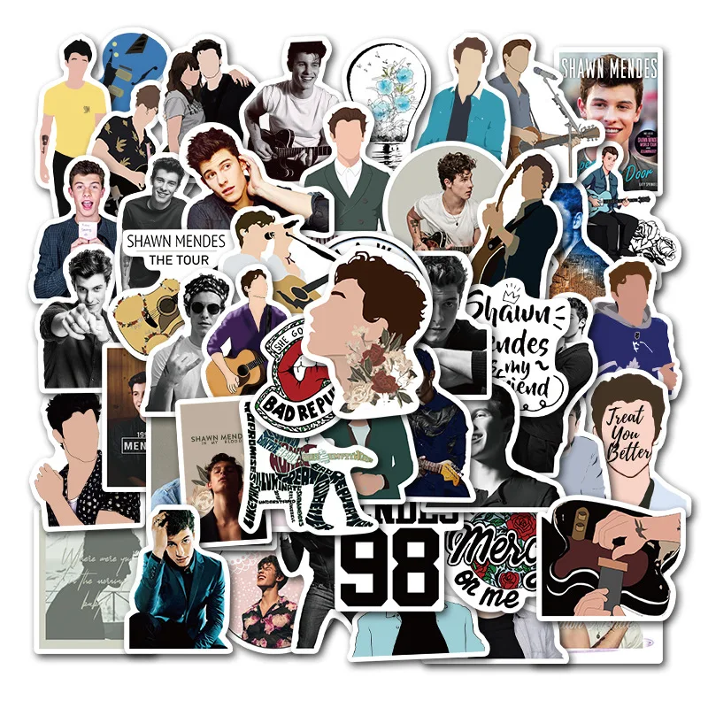 50 шт. водостойкая мультяшная наклейка Singer Shawn Mendes на чемодан сделай сам ноутбук