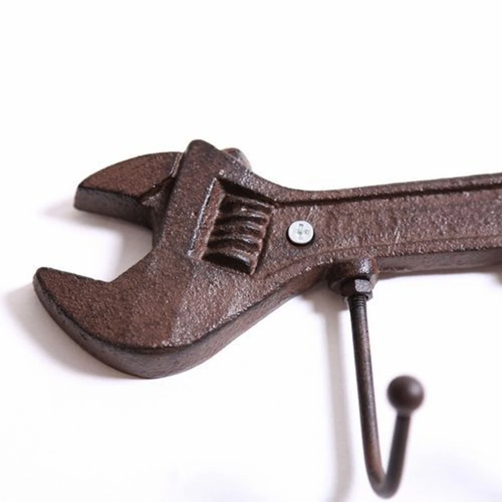 

1pc Vintage Wall Hook Hanger Key Clothes Hanger Rack Wall Mounted Coat Holder 3-Hook Metal Spanner-shaped Hook for Home Bedroom