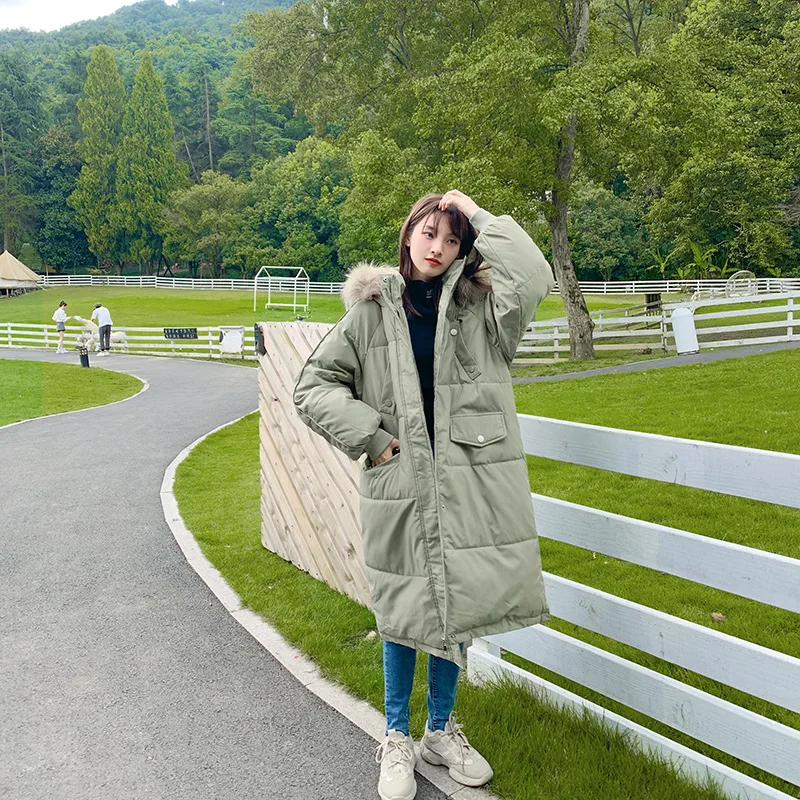 Women Coats and Jackets Winter  Woman Parkas Long Over-the-knee Thickened Winter 2021 New Korean Version of Loose Bread Clothes