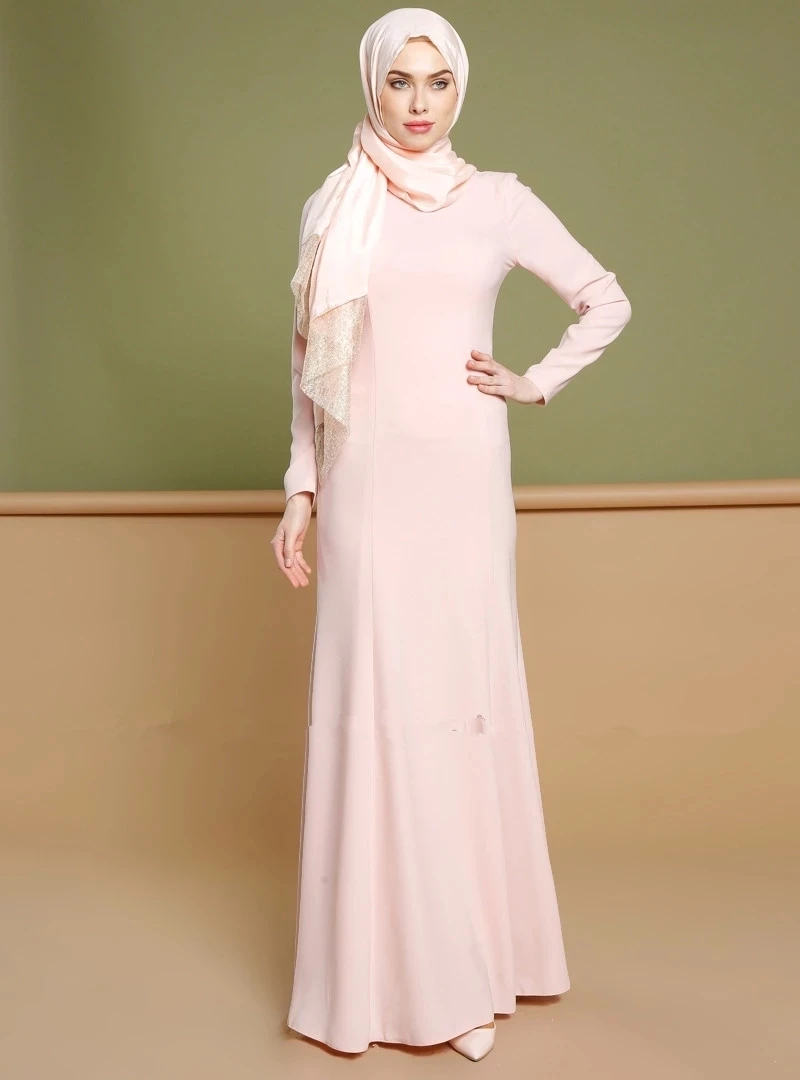 Мусульманское Модное Длинное платье из двух частей с вышивкой Eid Mubarak Robe Abayas для