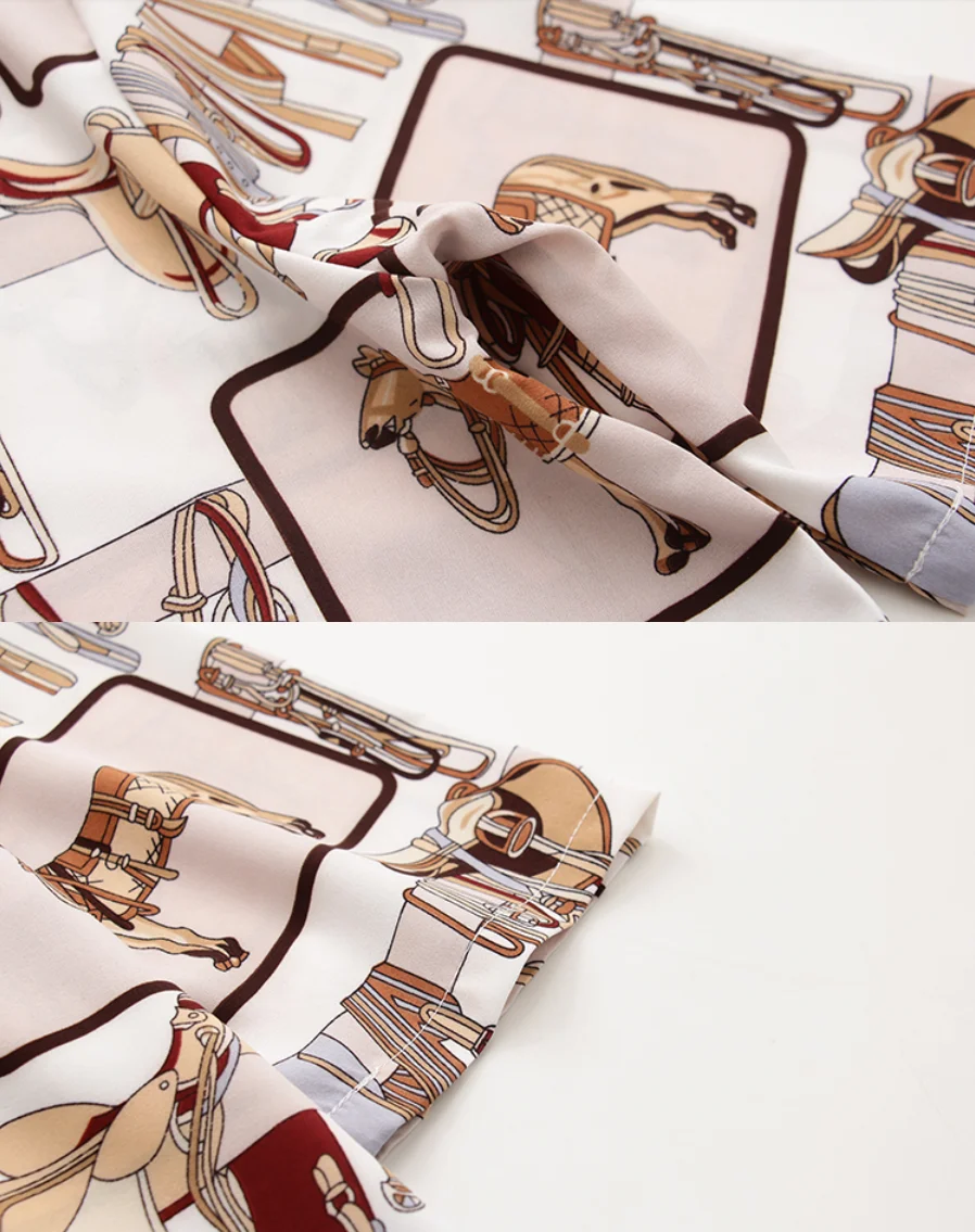 

vintage printing Stretchy women Blouses fashion streetwear 2021 spring summer Turn Down Collar short Sleeve casual Shirt