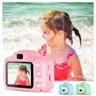 Цифровая мини-камера для детей, с 2 дюймовым HD-экраном, заряжаемая, мультяшная, милые игрушечные камеры, реквизит для фотосъемки на открытом воздухе, подарок для ребенка на день рождения
