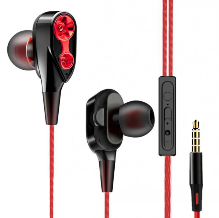 Dual Drive Stereo Wired earphone In-Ear Sport Headset With Mic Computer mini Earbuds Earphones For iPhone Samsung Huawei Xiaomi |