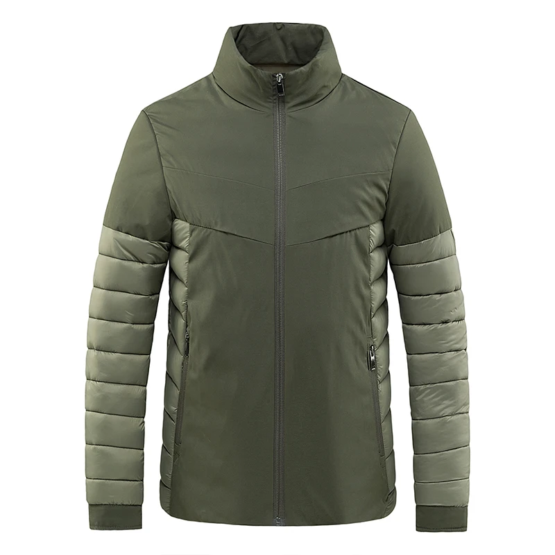 Autumn Winter Stand Collar Thick Warm Parkas Men Casual Fashion Patchwork Men's Windbreaker Coats 2021 New Jacket Padded Coats