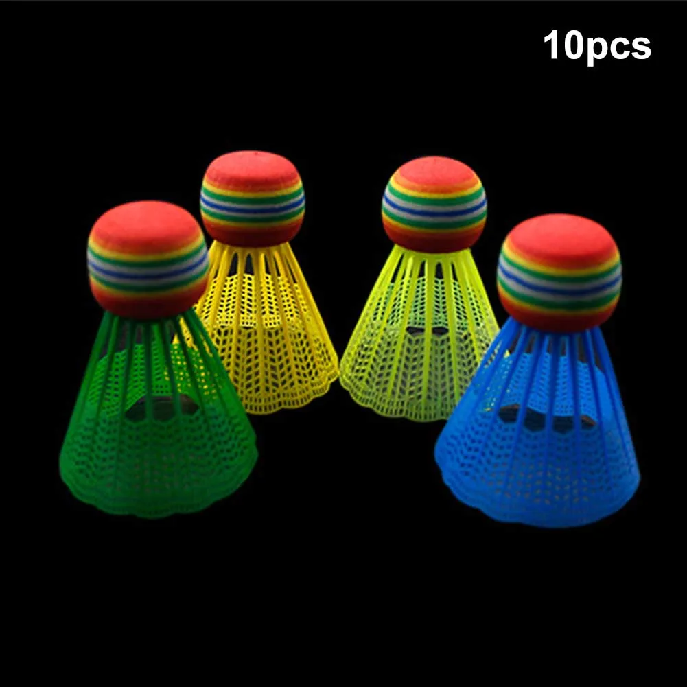 

10pcs Portable Reusable Outdoor Training With Transparent Barrel Indoor Durable Nylon Ball Game Sport Practice Rainbow Head Gym