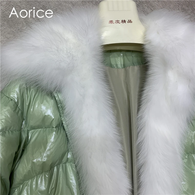 Aorice/зимняя женская теплая Повседневная куртка-пуховик 90%, пальто с лисьим меховым воротником для девочек, Женская длинная куртка, пальто C401202