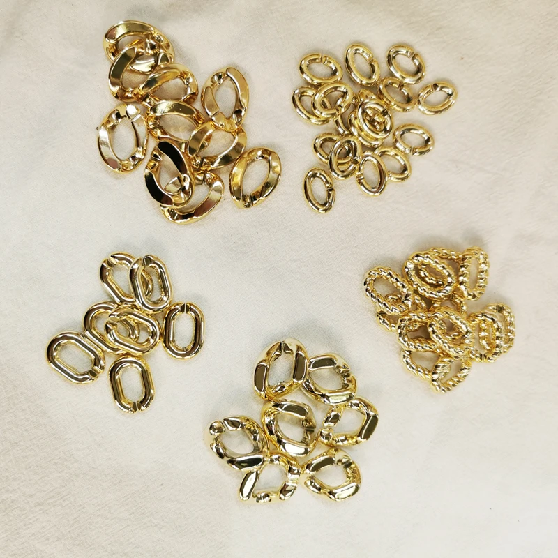 

500 шт. 20 мм Сделай Сам: золотистые акриловые витой откройте ссылку подключения цепи бусины. Серьги для женщин ювелирные изделия делая ...