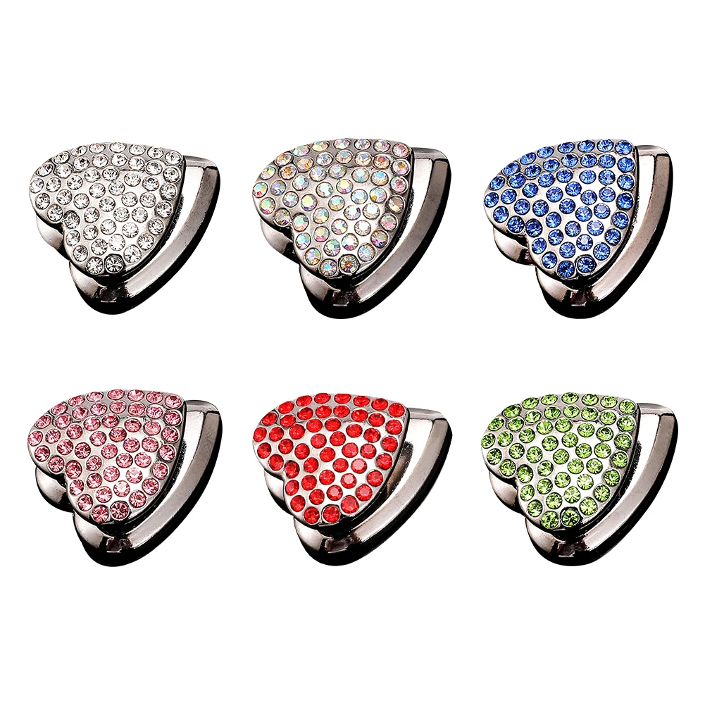 

Heart Rhinestone Car Hook Organizer Mini Adhesive Bling Hanging Hooks Hanger Car Clips Key Storage Hanger Hook Car Accessories