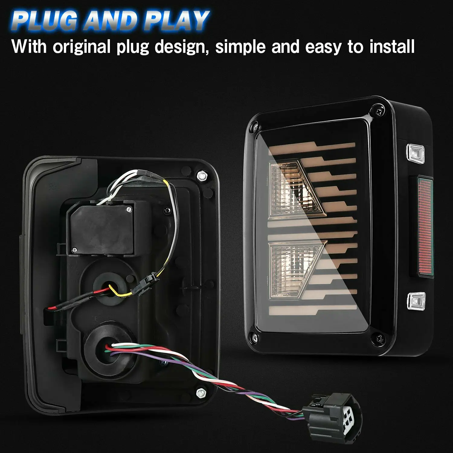 Красный светодиодный задний фонарь в сборе с указателем поворота и резервным