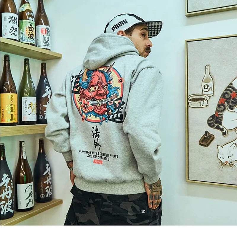 

Fashion Men Cool Men Hip Hop Hooded Hoodies Japanese Casual Sweatshirts Streetwear Men Women Pullover Harajuku Devil Hoodie Male