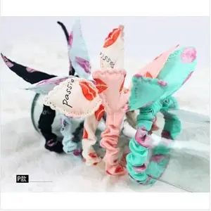 Резинка для волос женская, эластичная, с цветами, губами, в горошек, 50 шт.