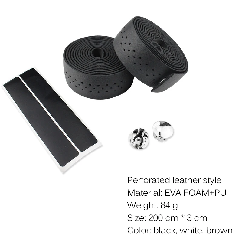 

Bicycle Handlebar Tape MTB Road Bike PU Leather Perforated Belt Breathable Bike Handle Bar Wrap Straps Fixed Gear Belt