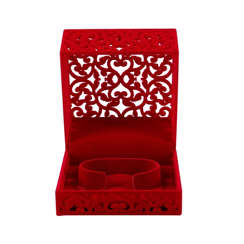 

2x Hollow Engagement Wedding Jewelry Box Holder Display Gift Pendants Box Red