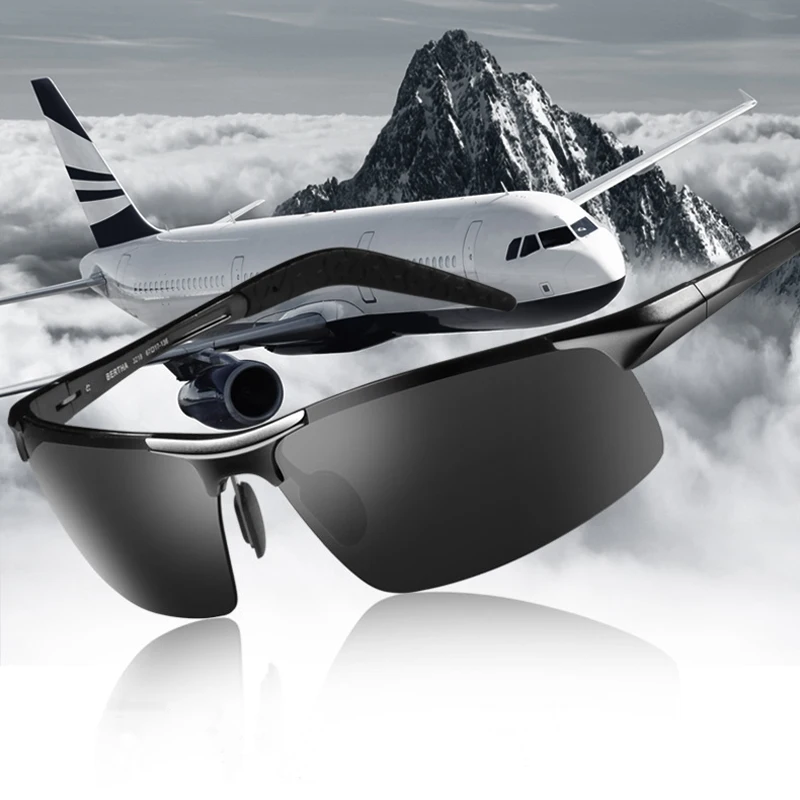 

BENCI Men Polarized Sunglasses Aluminum Magnesium Sun Glasses Driving Glasses Rectangle Shades For Men Oculos masculino Male