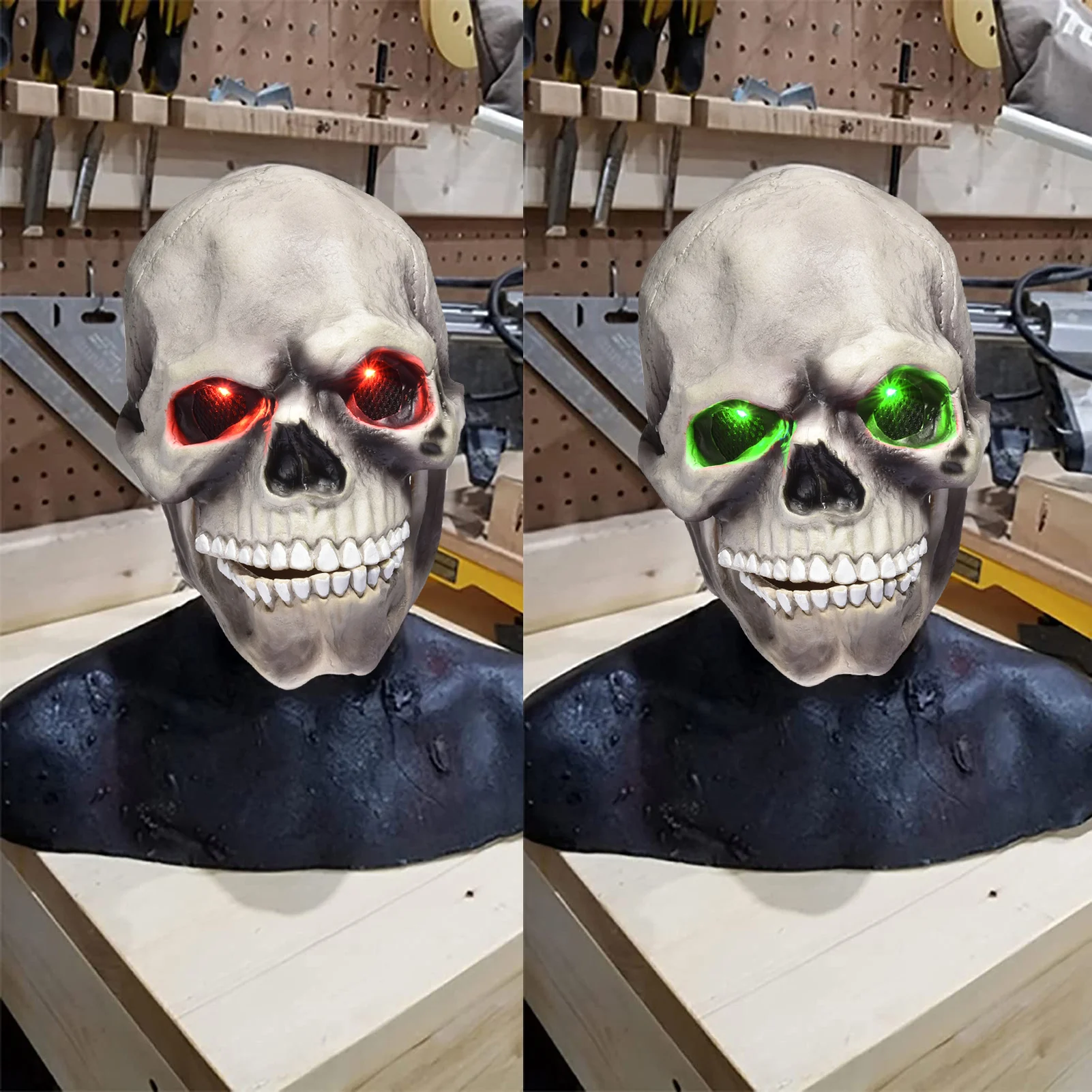 

Luminescent Skull Full Head Mask Creepy Halloween Party Mask Cosplay Latex Prop Club Party Costume Cosplay Props Funny Adult