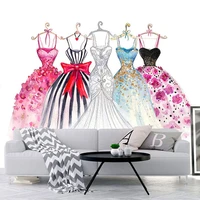 custom aelf adhesive wallpaper 3d hand painted color wedding dress photo wall murals clothing store living room sticker tapety