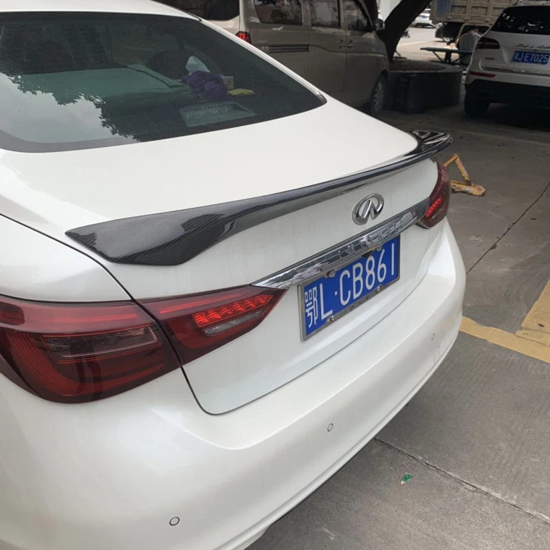 Углеродные задние губы для Infiniti Q50 Q50S УГЛЕРОДНЫЙ спойлер 2014 2015 2016 2017 углеродное