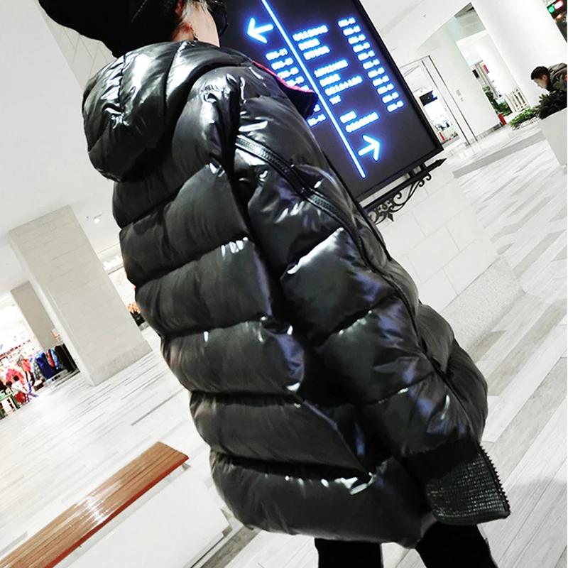 2020 Черное Женское пальто с капюшоном зимняя одежда на молнии высокого качества