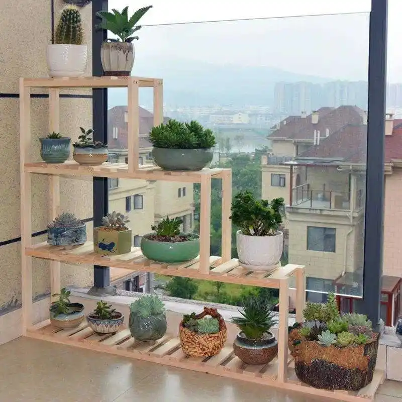 

Macetas Estanteria Escalera Wood Mueble Para Plantas Plantenrekken Dekoration Balcony Shelf Outdoor Plant Rack Flower Stand