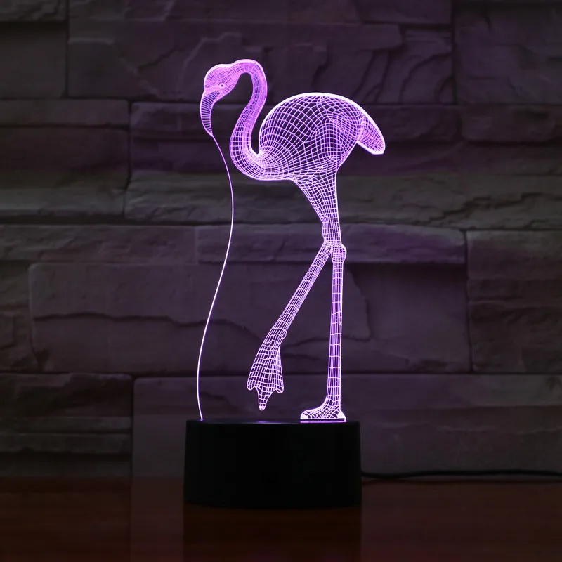 VCity Фламинго 3D оптический многоцветная Лампа светодиодный лампа дневного света для дома вечерние магазин атмосферное освещение дети ребенок спальня настольная лампа